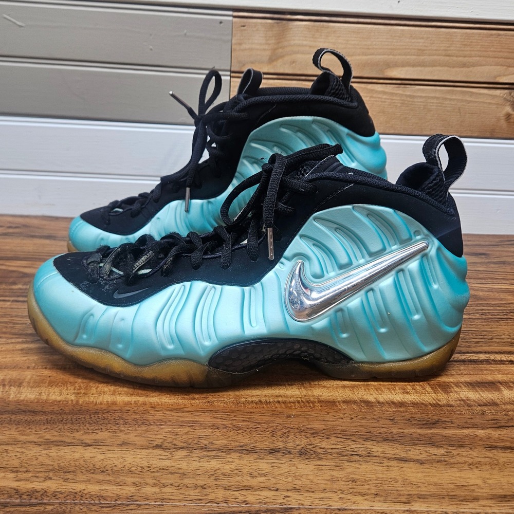 Nike Air Foamposite Pro Island Green Aqua Black Silver 624041-303 Mens 11
